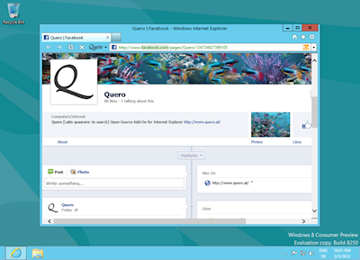 Quero in IE10 / Windows 8 Consumer Preview